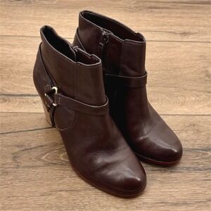 Cole Haan Calixta Ankle Boots Women's Size 6 B Brown Leather Block Heel Grand.OS